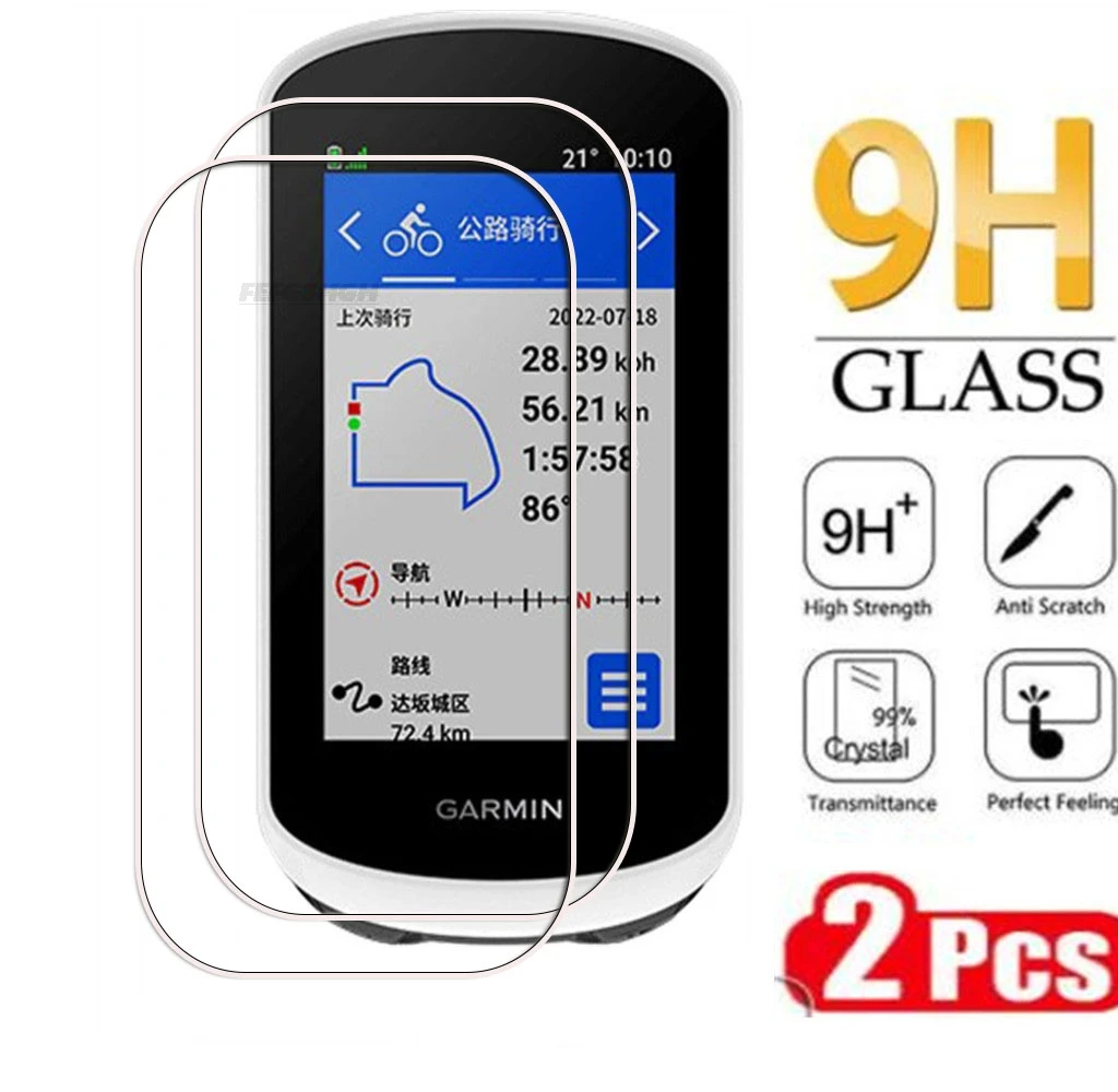 2PCS Vidro Temperado HD 9H para Garmin Edge MTB 1040 1030 Plus 820 830 520 530 130 Edge Explore 2 G80 Película Protetora de Tela