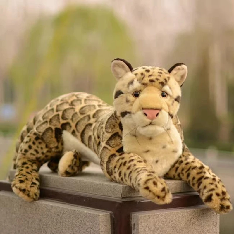 Simulation Animal Leopard Plush Toy Big Soft Animals Snow Leopard Stuffed Doll Gift Teaching Decoration 20.5inch 52cm DY10301