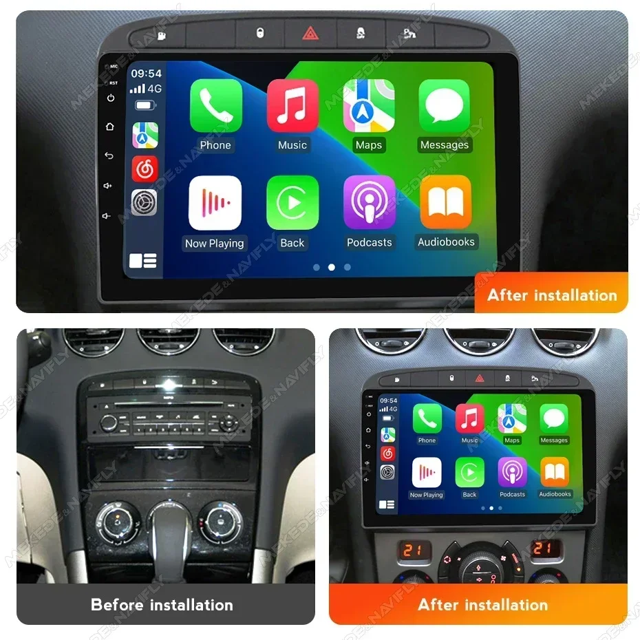 Wireless for CarPlay Android Auto for PEUGEOT 308 308S 408 2010 - 2016 Car Radio Stereo WIFI BT NO DVD Navigaiton GPS Multimedia