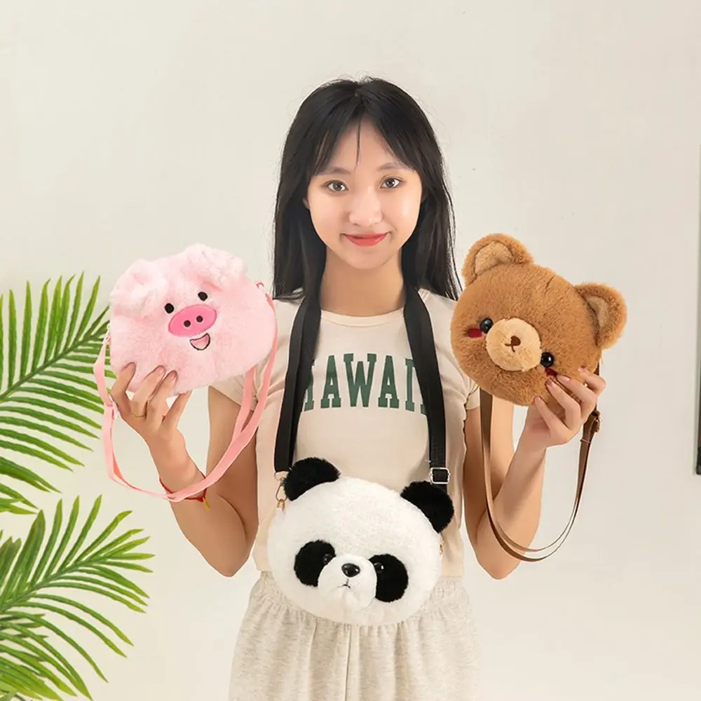 Sac à cartes enfants ours en peluche porte-monnaie princesse dessin animé Panda sac à bandoulière unique femmes sac à main sac en peluche poupée sac enfants sac