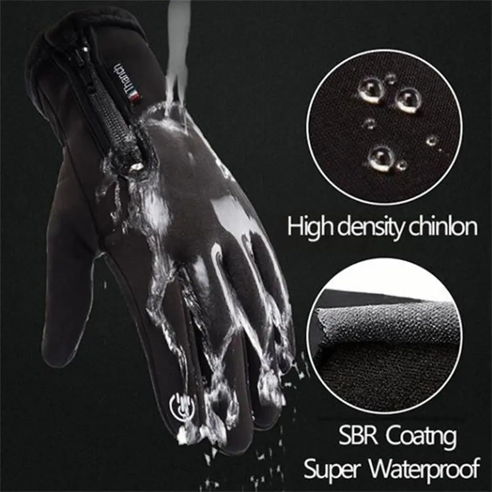 

Men Touch Screen Black Color Thermal Fleece Lined Motorcycle Gloves Racing Riding Gloves Riding Gloves