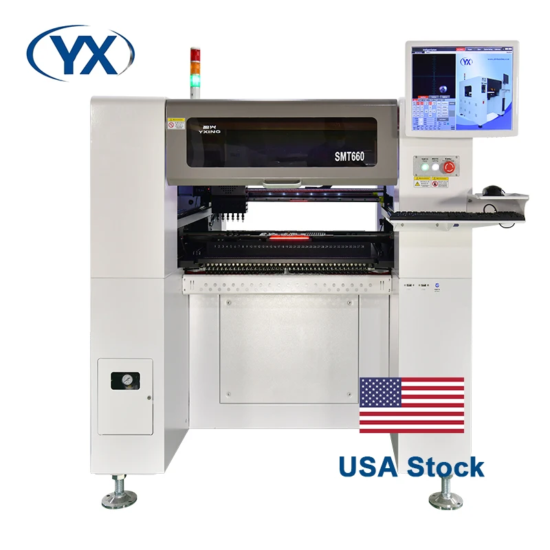 Stock in USA SMT660 Fully Automatic Equipment Automatic Smd Led Making Chip Mounter Assembly Pcb Smt Pick and Place Machine