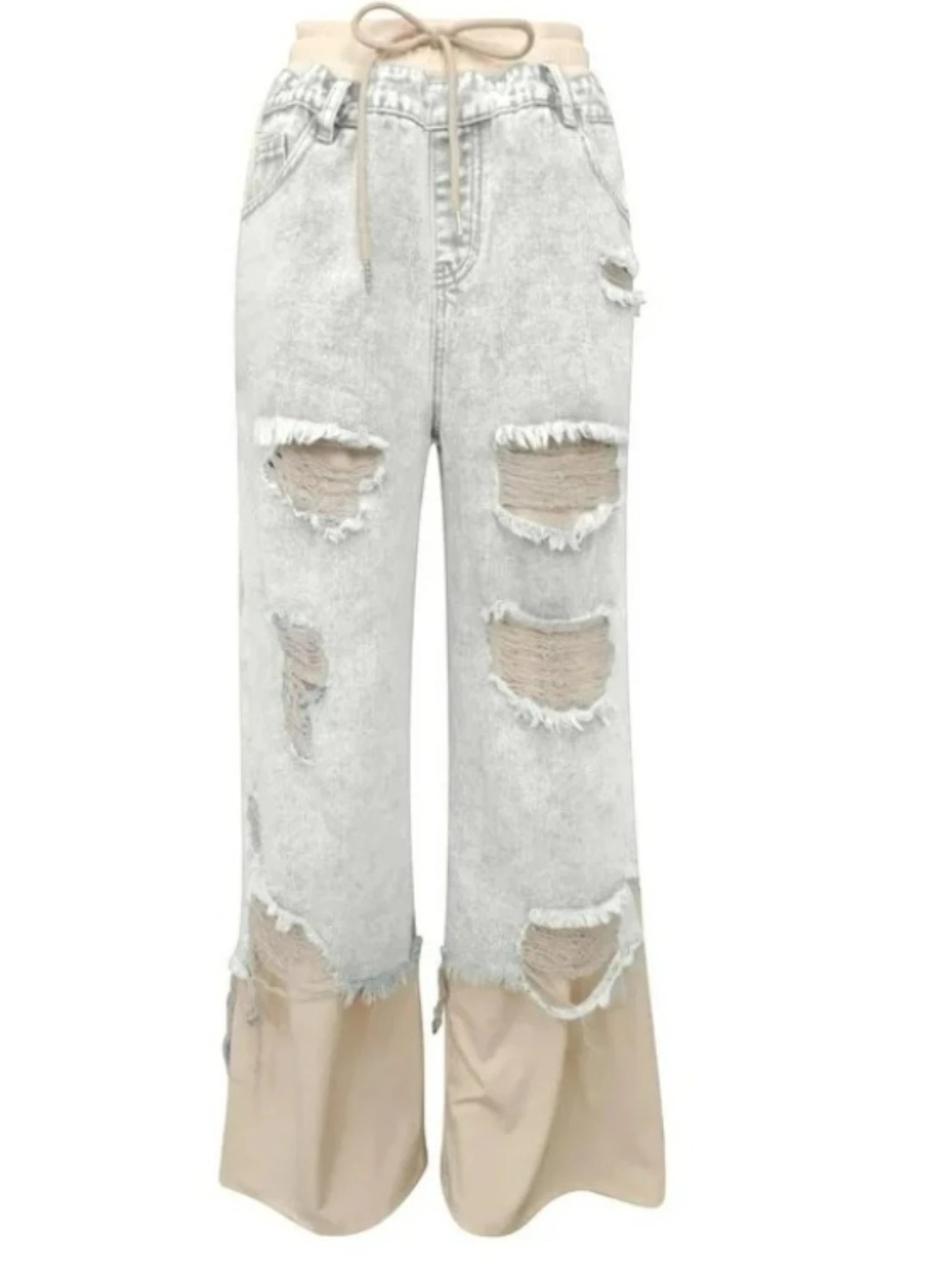 

Европейские и американские уличные трендовые мужские джинсы, индивидуальный дизайн, женские модные широкие джинсы в стиле ретро с пошивкой