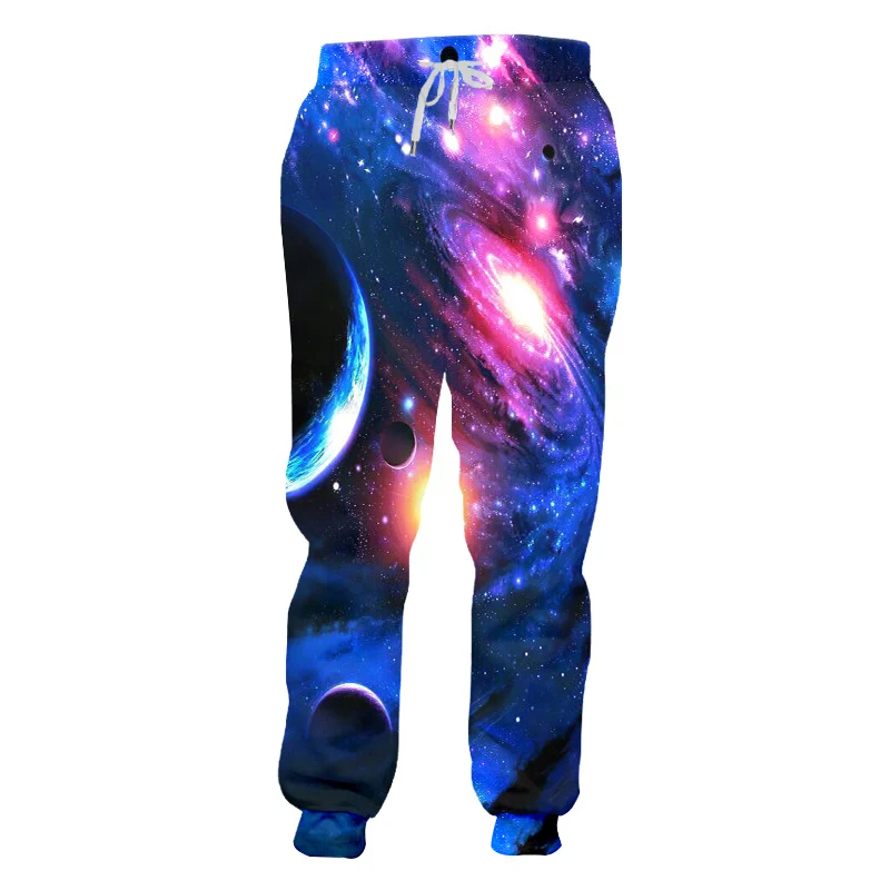 Galaxy Space Planet deseń 3D drukowane modne męskie spodnie do joggersów jesienne spodnie dresowe Unisex spodnie casualowe MP26