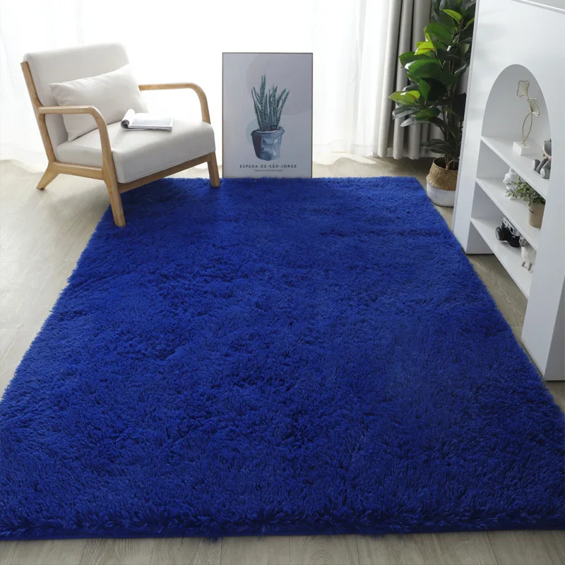 RULDGEE Shaggy Thick Washable Silk Plush Carpet Floor Mats Stitching livingroom Alfombra Bedroom Carpet Bay Window Mat