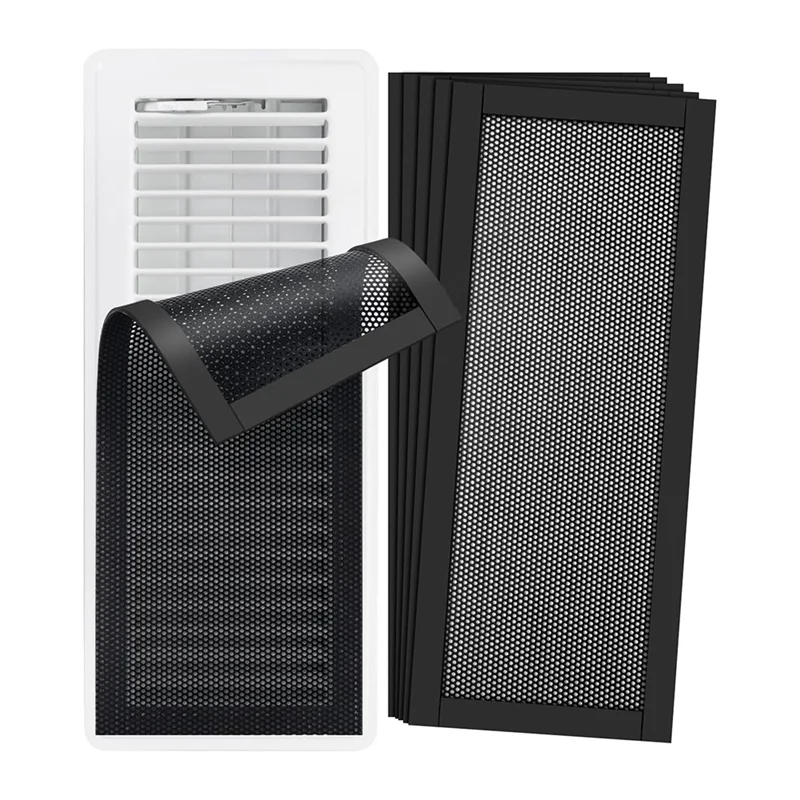 A51M-6 Pack Vent Covers For Home Floor Vent Covers 4X10 Inch Magnetic Vent Screen Mesh Floor For Home Ceiling Wall Air Vent
