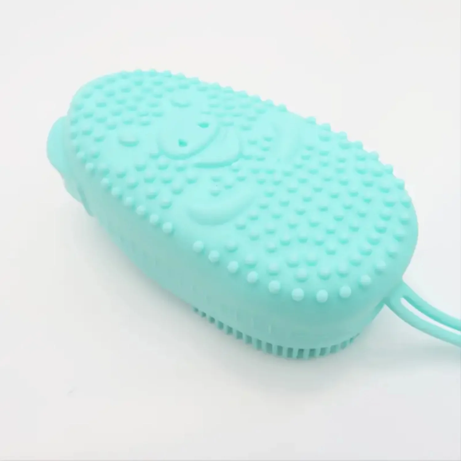 1pc Cute Bear Shaped Silicone Bath Scrubber, Gentle Body Exfoliating Shower Scrub