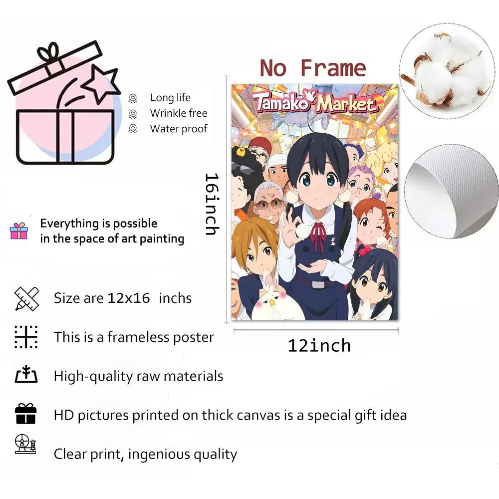 ملصق قماشي لخط الرسوم المتحركة من سوق تاماكو: مجاني للتجاعيد ومقاوم للماء ومتين لجميع الفضاء لتزيين الحائط #6