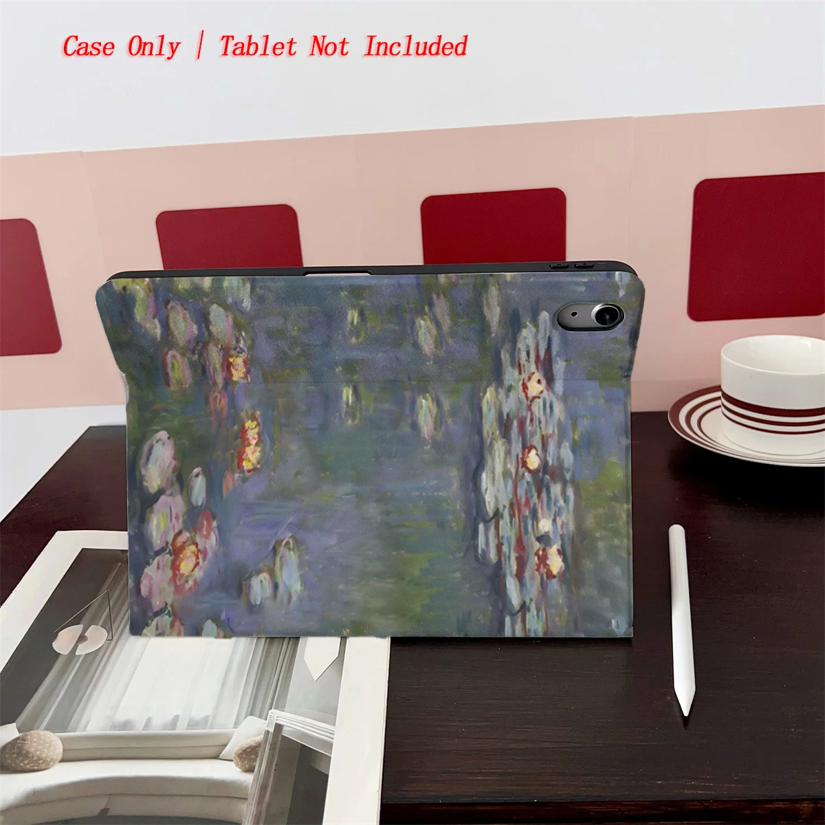 8 Fresh Style Printed iPad Case, 360° Rotating Stand & Pen Slot,Book Style, Auto Sleep/Wake, Compatible with Various Apple iPads 5