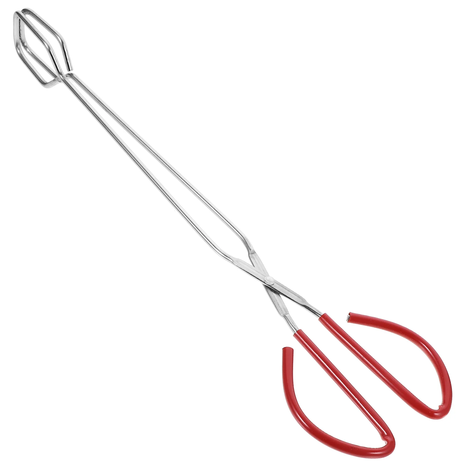 

【】Long Handle Stainless Steel Scissor Tongs Heat Resistant Food Clip For Bbq Grilling Camping Barbecue Carbon Clip Kitchen