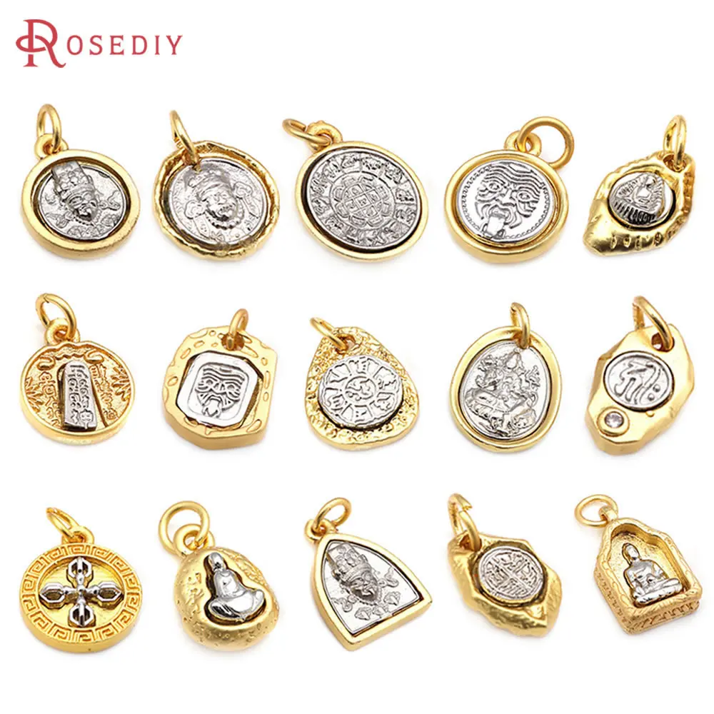 5 adet pirinç özel Vintage üçgen zenginlik tanrısı Charms kolye kolye Diy takı aksesuarları Rosediy resmi-website