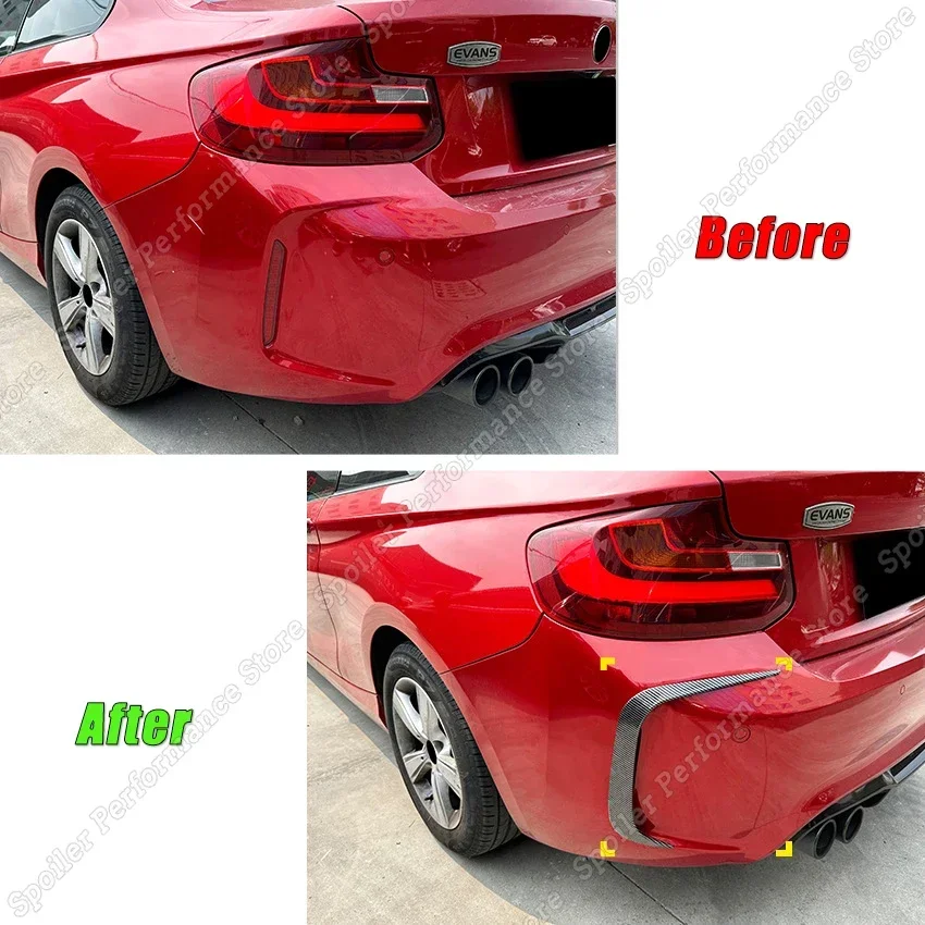 For BMW 2 Series M2 F87 2016-2021 Rear Bumper Side Spoiler Corner Protector Diffuser Splitter Body Kit Tuning Air Outlet Cover