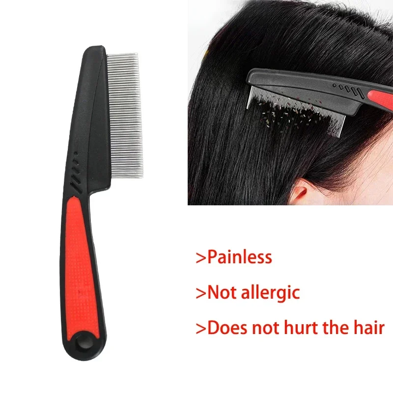 1/2pcs Stainless Steel Fine Tooth Head Lice Comb Professional Nit Removal Hair Brush for Safe And Effective Lice Removal