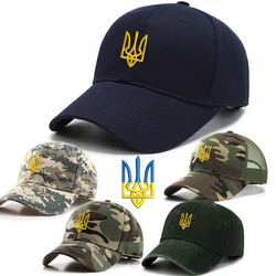 Haft ukraiński trójząb Symbol Spetsnaz siły specjalne męskie czapki bejsbolowe mosiężna klamra tata czapki Snapback regulowane