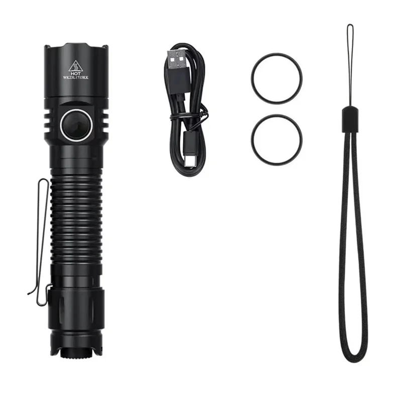 

For Wurkkos TD04 IP68 Waterproof Flashlight, 3000 Lumens XHP50D HI Dual Mode,EDC USB-C Rechargeable With Tail Switch