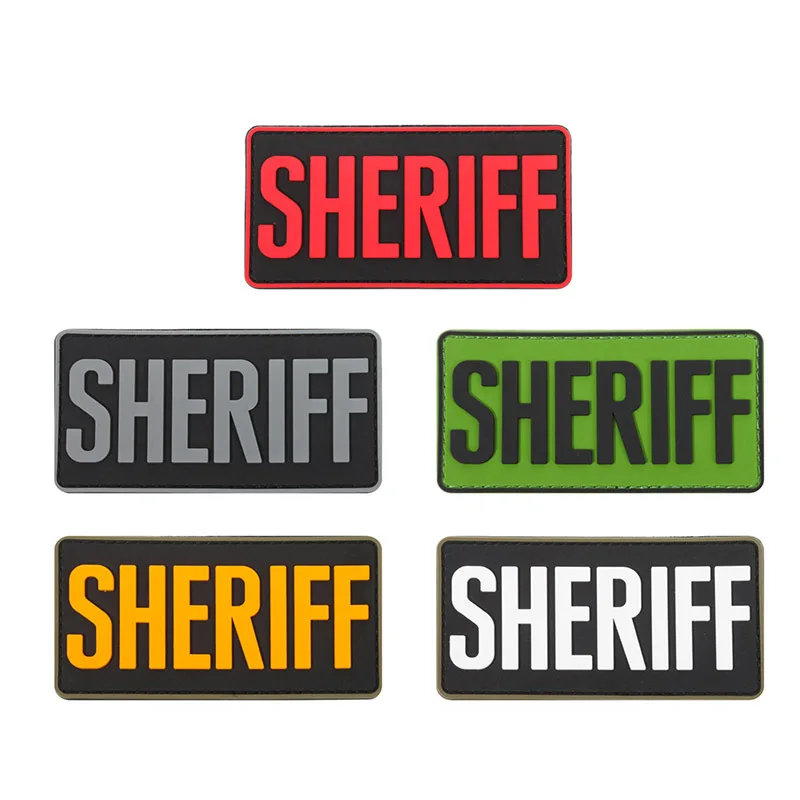 Insignias Sheriff PVC – Parches tácticos velcro para chalecos - imagen 4