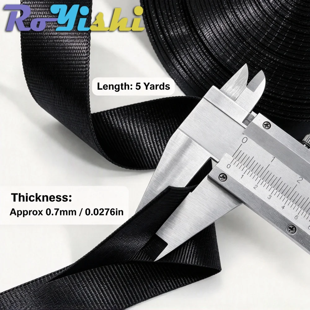 10-50mm Nylon Webbing Kit 5Yards,Plastic Buckles Tri-Glide Slides Metal D-Rings,DIY Backpack Strap Repair Making Accessory Set
