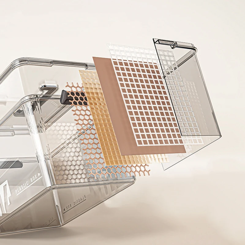 Transparent Storage Box With Handle Large Capacity Snack Toy Book Organizer Household Medicine Storage Box Storage Container