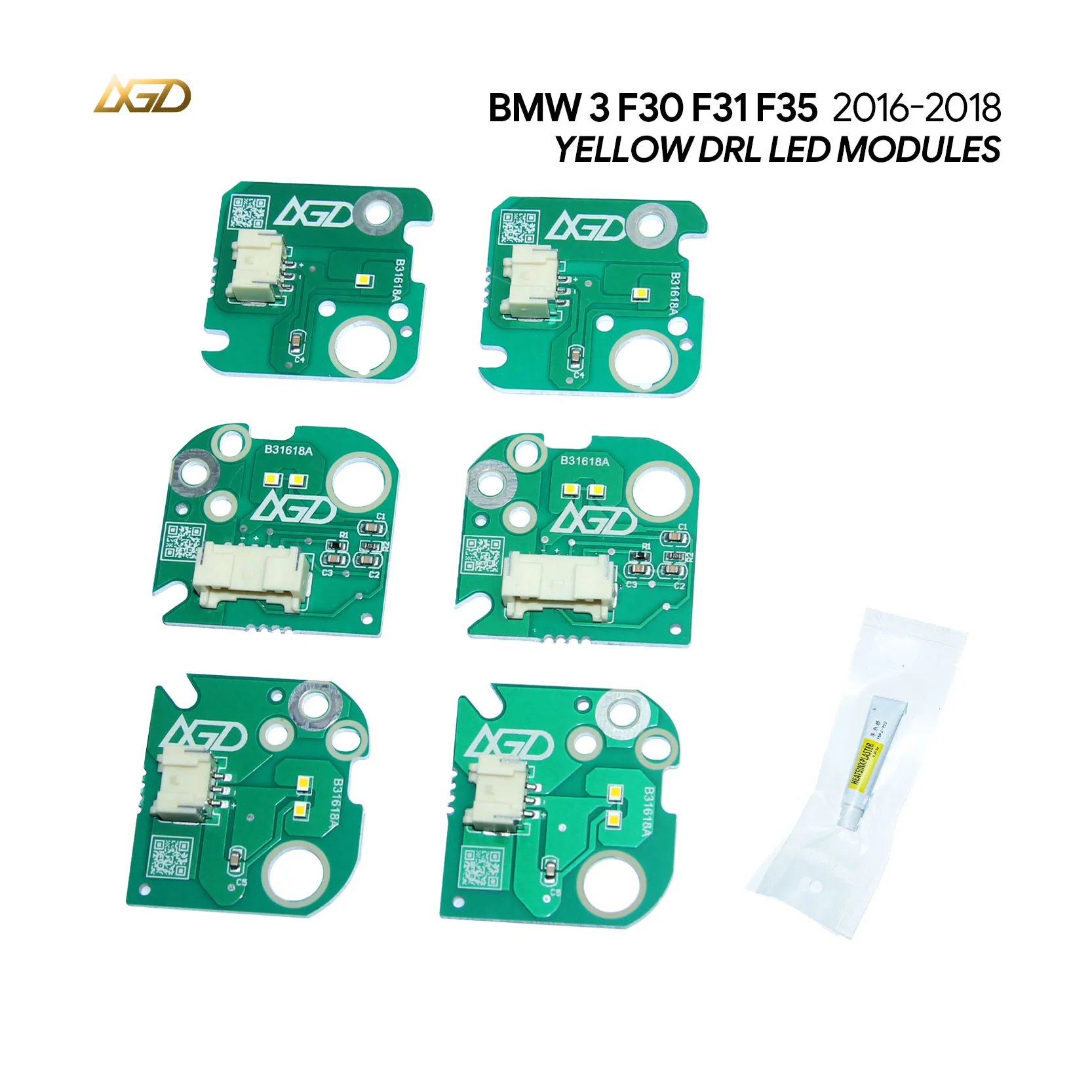 

Желтый ДХО для BMW 3 серии F30 F35 F31 320 325 330 16-19, светодиодная плата дневных ходовых огней