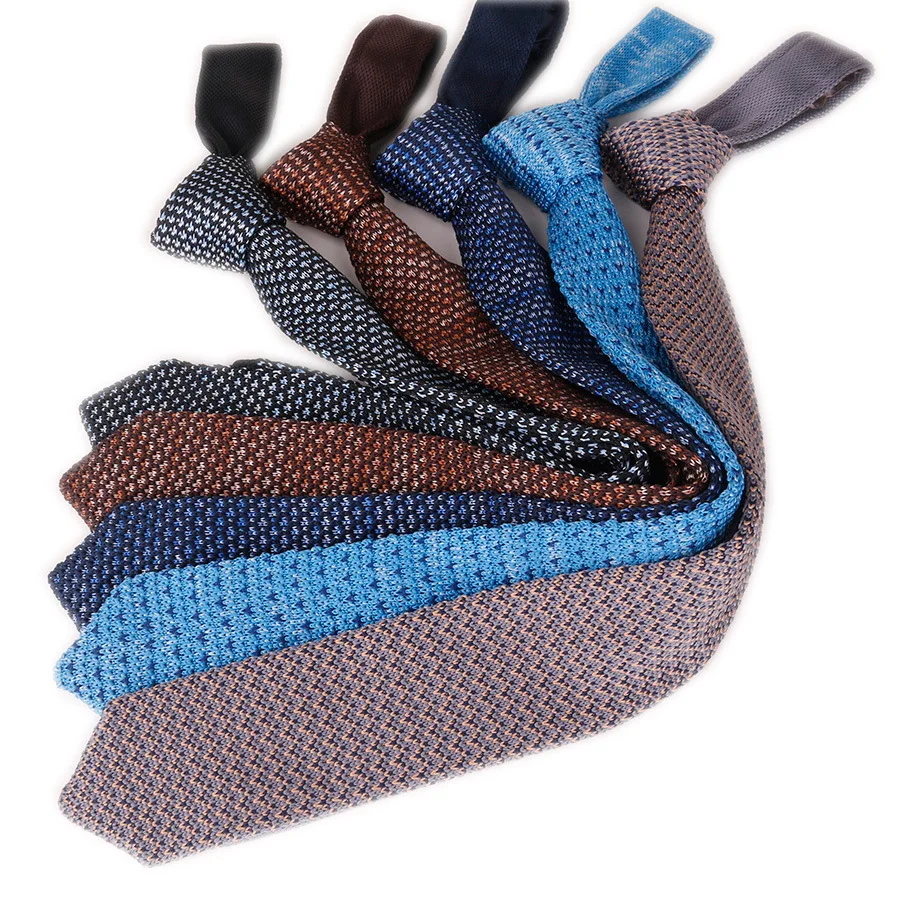 New Style Fashion Men\'s Solid Colourful Tie Knit Knitted Ties Necktie Normal Slim Classic Woven Cravate Narrow Vintage Neckties
