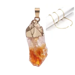 Natural Amethyst Irregular Rough Stone Pendant Clavicle Transparent Quartz Lady Fashion Jewelry Healing Lucky Necklace Gift