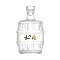 500ML barrel shaped lead-free glass whiskey decanter Barware Alcohol Bottle for Liquor Scotch Bourbon