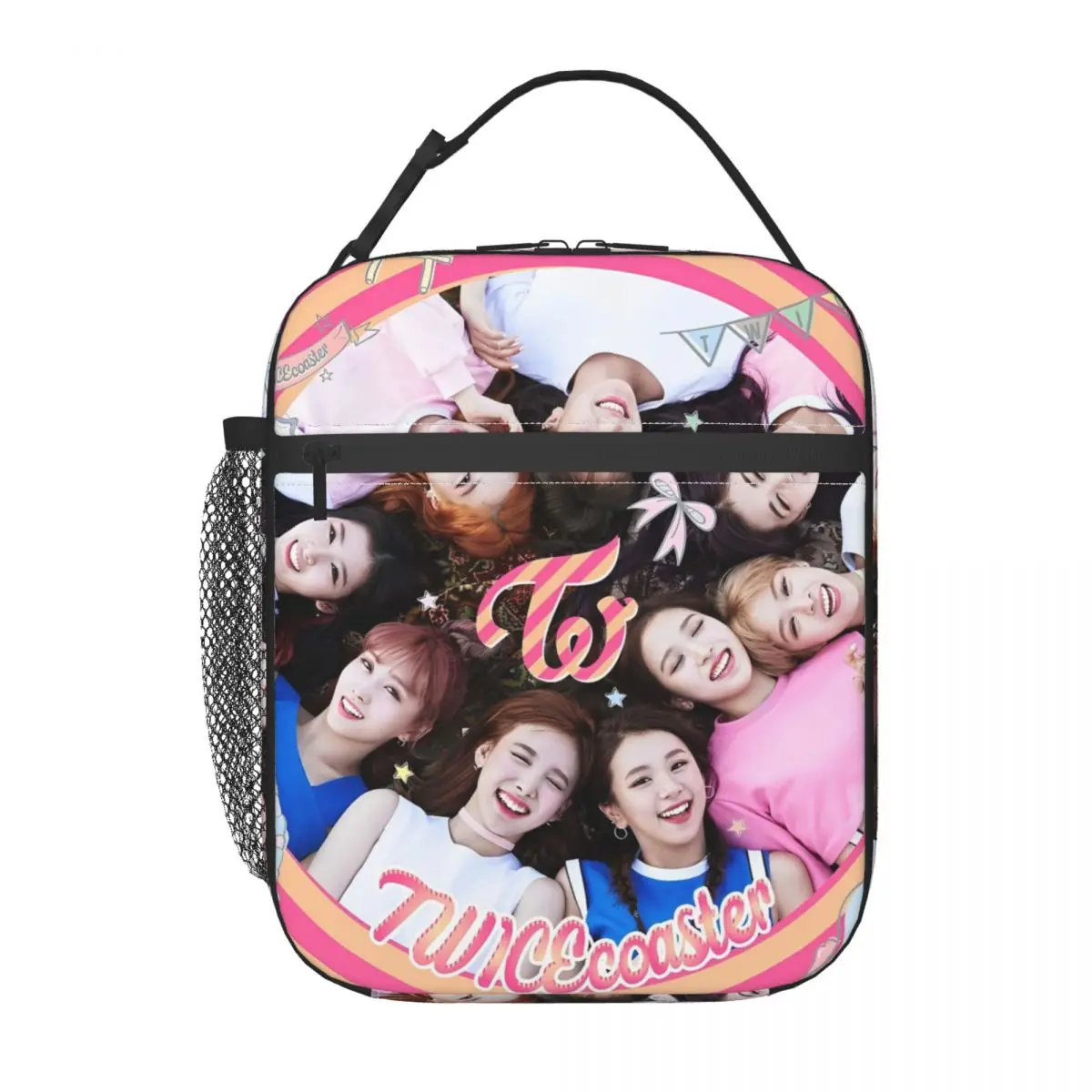 K-POP-TWICE Idol Pattern Thermal Insulated Lunch Bags for Work Portable Bento Box Cooler Thermal Lunch Box