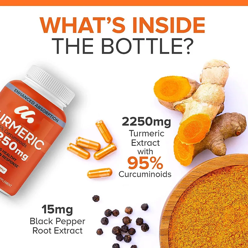 Curcumin contains black pepper, a super strong turmeric supplement that enhances absorption