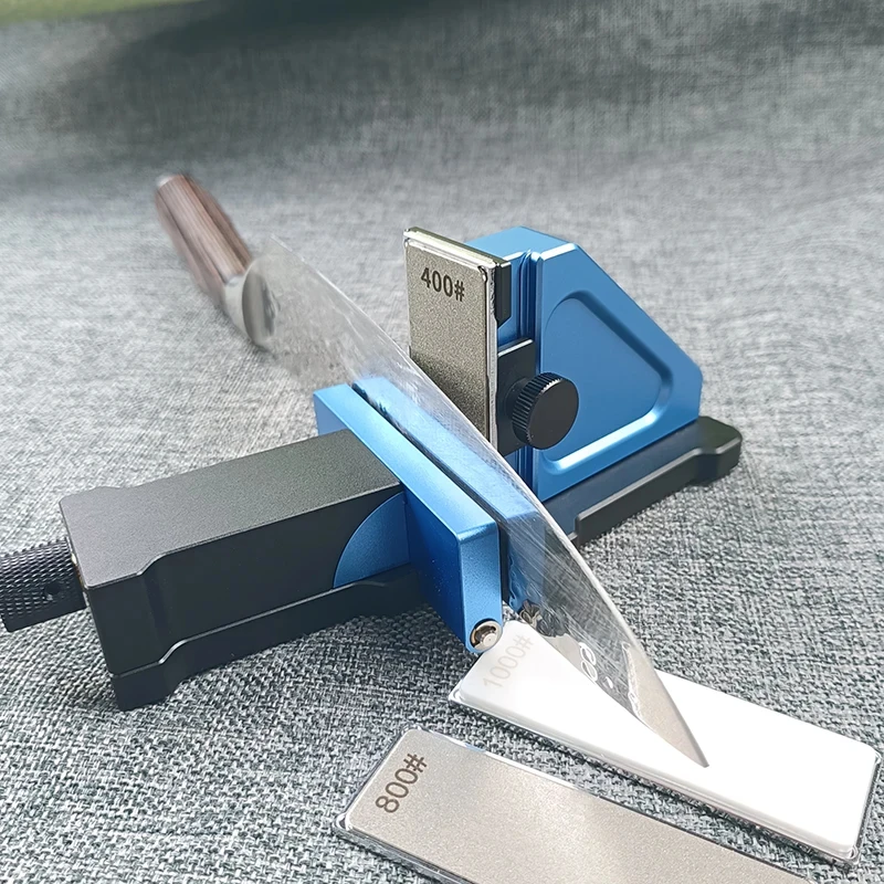 

Rolling Knife Sharpener Kit 0-50 Degree Adjustable Angle Removable Diamond Plates 400 800 1000 Grit Portable Sharpening Tool