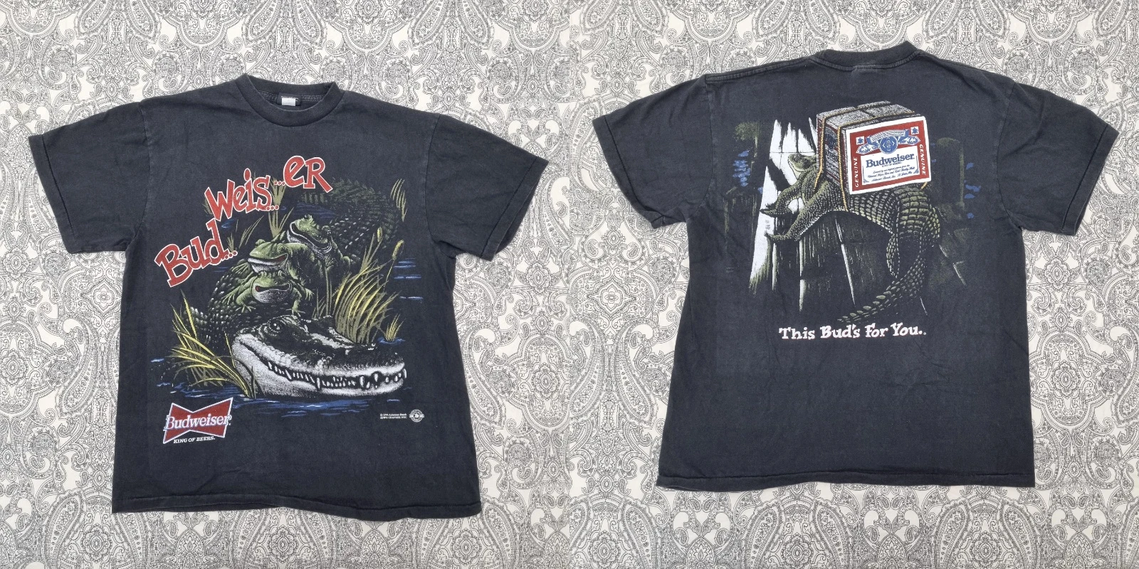 Vintage Budweiser T-Shirt „King of Beer“ Bedrucktes T-Shirt für Männer und Frauen Baumwolle Lässiges Kurzarm-T-Shirt Herren-T-Shirts Herrenbekleidung – Detail 8