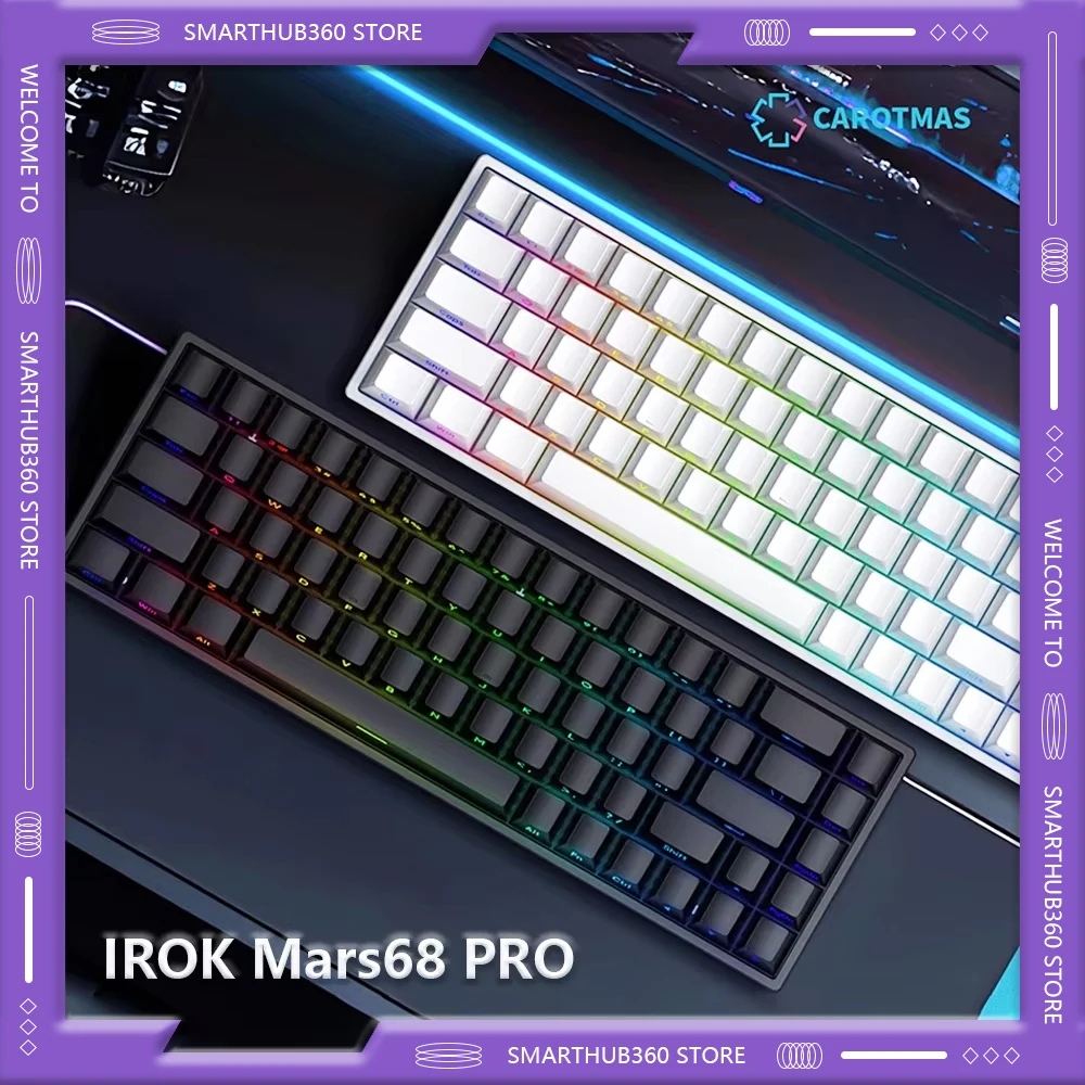 IROK Mars68 PRO Magnetic Switch RGB Wireless Mechanical Keyboard Long Battery Life Custom Hot Swap Game Keyboards PC Accessories