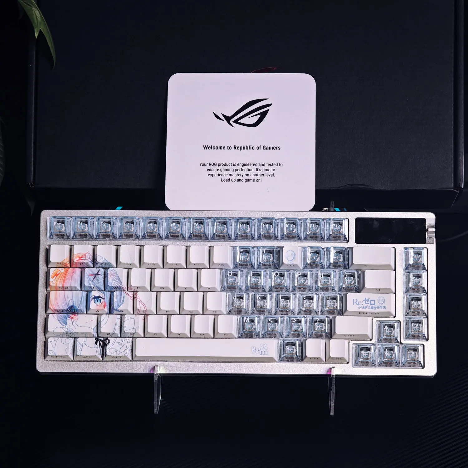 97 Keys Re:Zero Rem Line Draft Theme Keycaps PBT PC Cherry Profile Keycap for Wooting60 65 68 75 87 Mechanical Keyboard