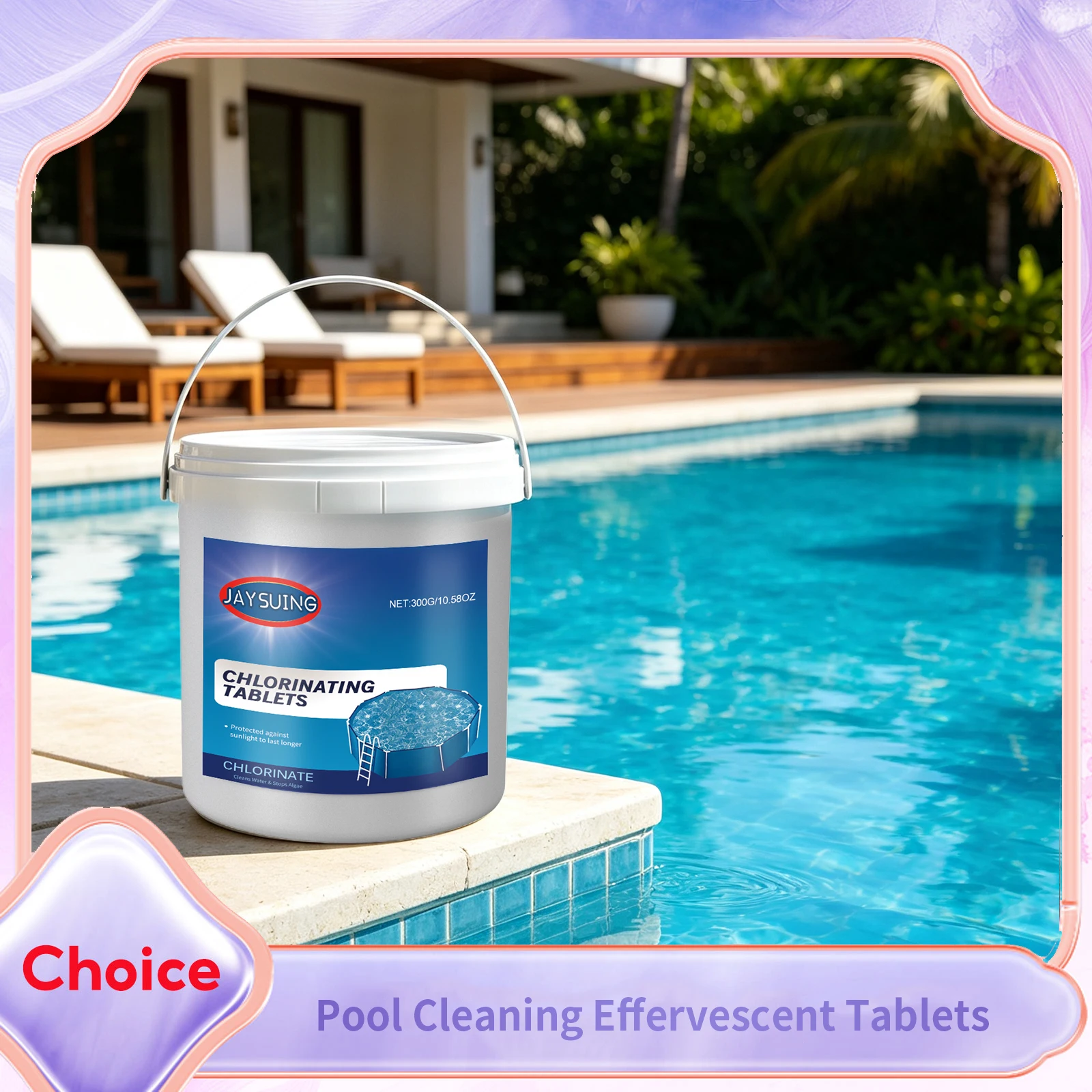 Water Purification Tablet - Tabletas Efervescentes para Limpieza de Piscinas,