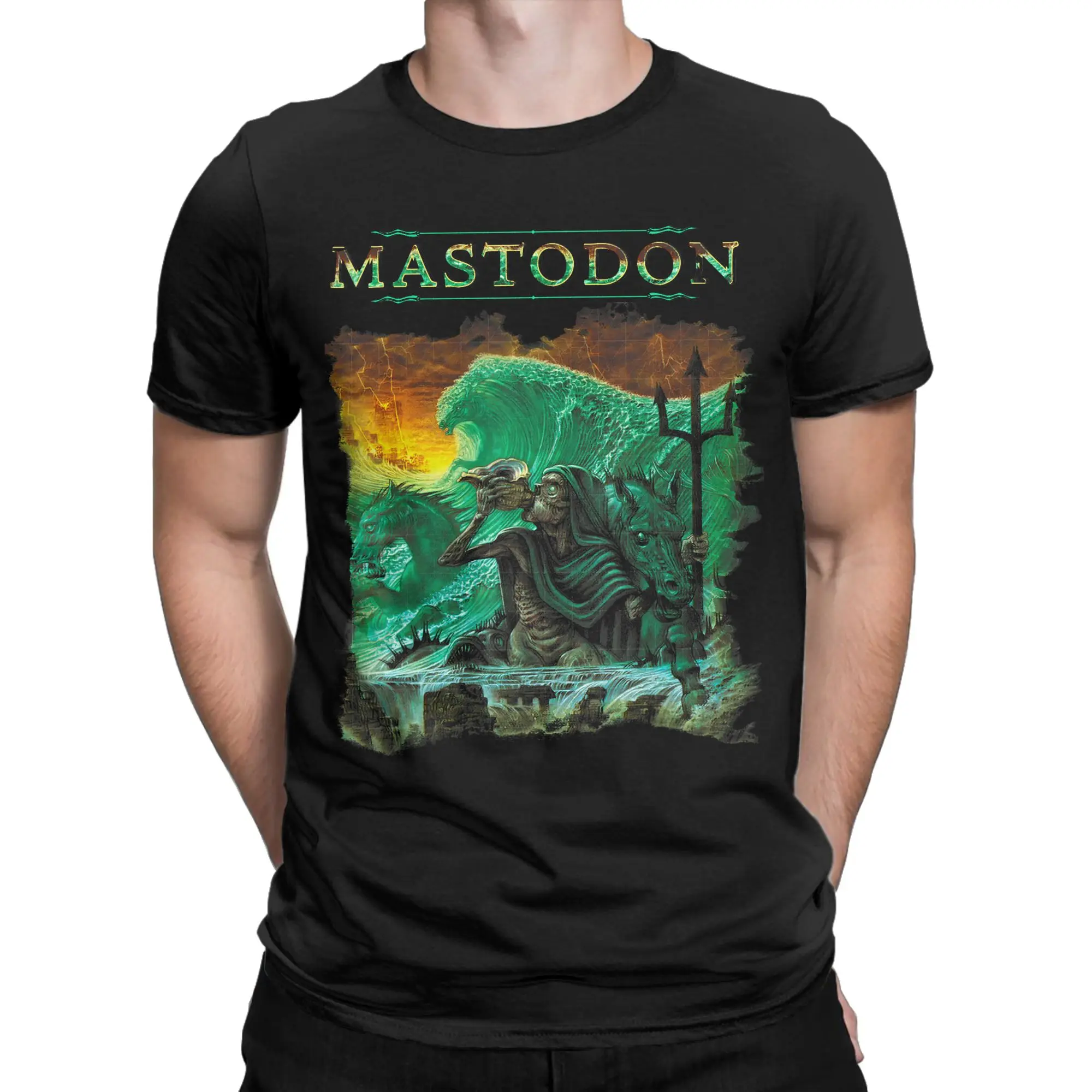 Mastodon Floods of Triton T Shirt for Men Cotton Casual T-Shirts O Neck  Tee Shirt Short Sleeve Clothing 4XL 5XL