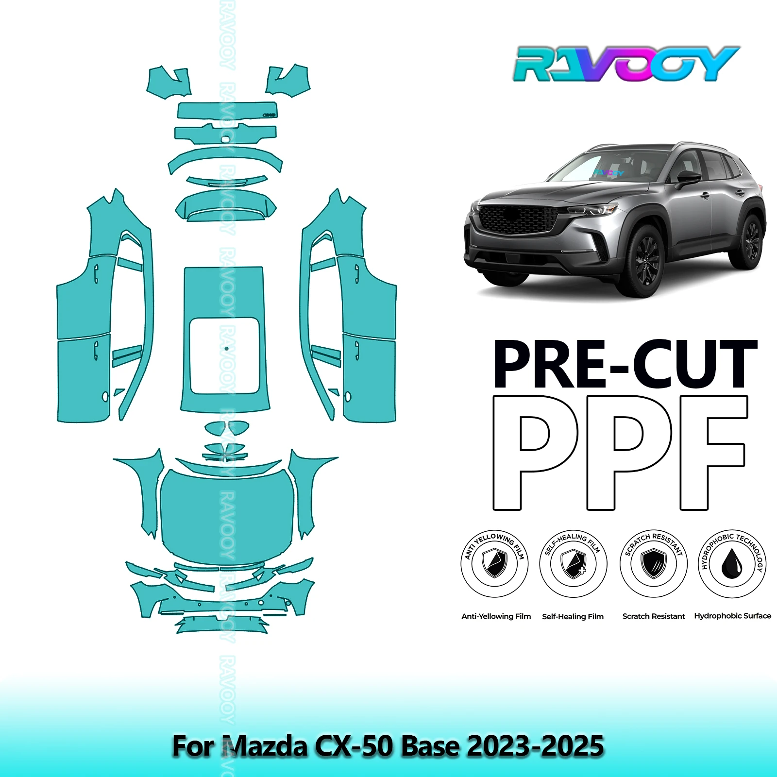 

8.5Mil Precut PPF Paint Protection Film Full Vehicle For Mazda CX-50 Base 2023-2025