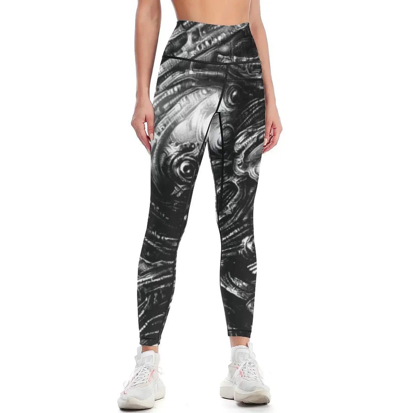 

HR Giger Inspired Biomech Poster Leggings legging push up Women's trousers harem pants Women's gym Womens Leggings