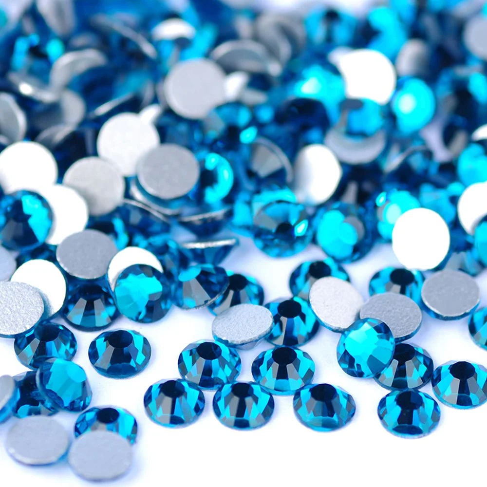 PUBRILEX Originalfarben Nicht-Hotfix Strasssteine 14 Facetten Flache Rückseite Glas Strass für Nagelkunst Kleidung Schuhe Dekorationen – Detail 9