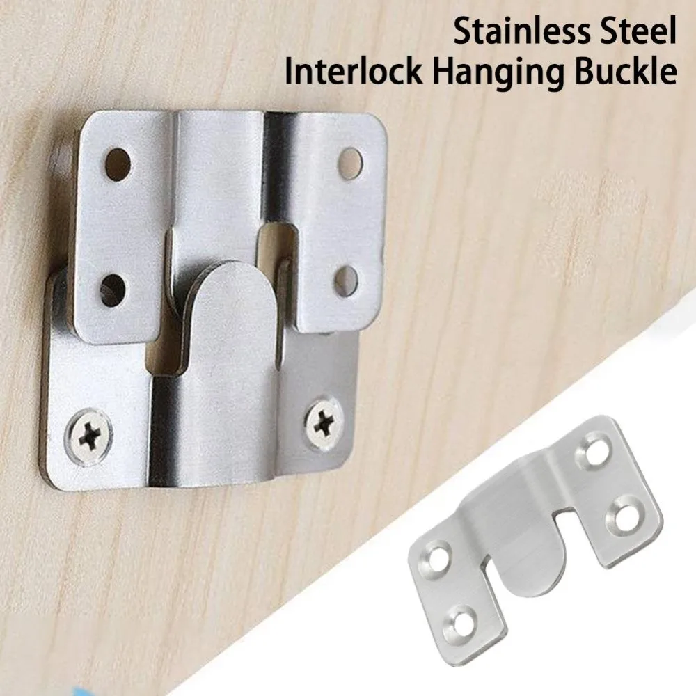 10pcs Interlock Hanging Buckle Flush Mount Bracket Furniture Connector Wall Picture Frame Hanger Display Photo Frame Hooks