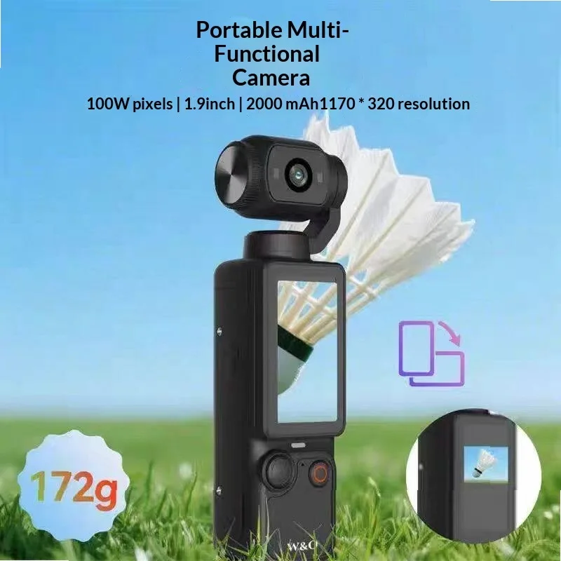 Ultra HD Handheld Thumb Action Camera for Vlogging, Outdoor Riding with Anti-Shake, Portable Pocket Digital Camcorder