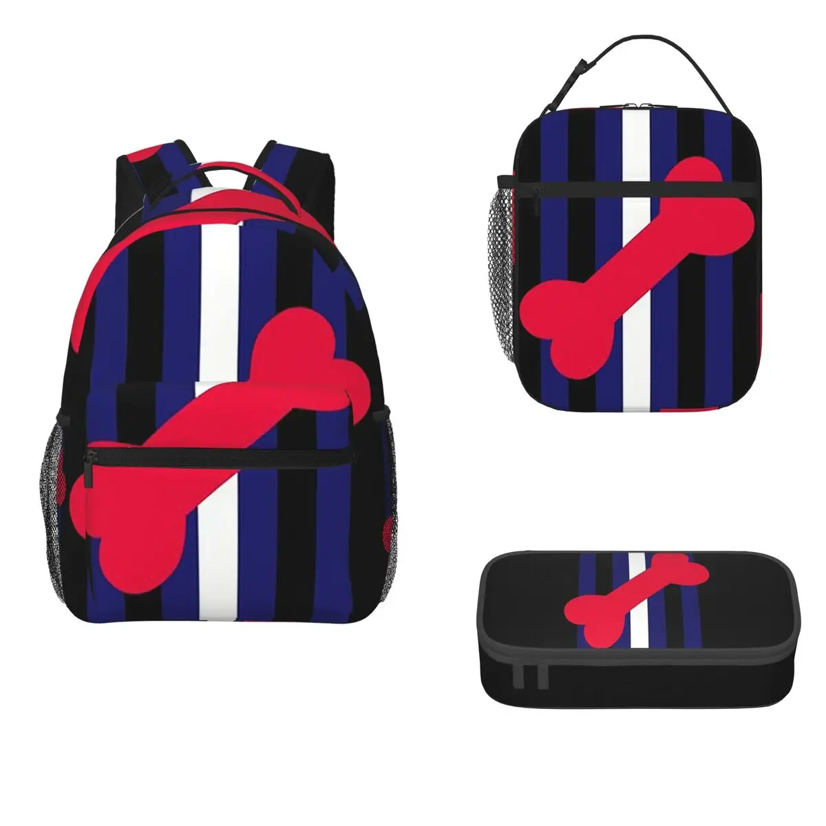 Mochilas de cuero para niños y niñas, mochila escolar de dibujos animados, bolsa de almuerzo, juego de tres piezas