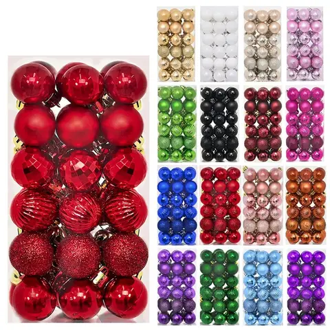 36Pcs Christmas Balls New Year Party Decoration Xmas Tree Ornaments Christmas Hanging Ornament Home Decor Gifts Navidad