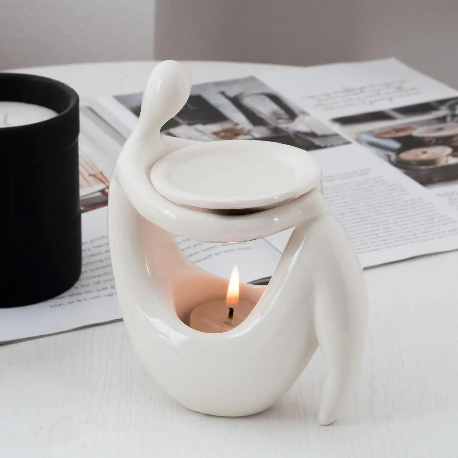 Abstract Figure Shape Ceramic Insence Burner Aromatherapy Tray Room Aroma Diffuser Censer Incense Ash Plate Home Aroma Container