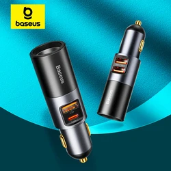 Baseus 120W Ładowarka samochodowa QC 3.0 PD 3.0 USB Ładowarka samochodowa do telefonu iPhone 15 14 13 12 Pro Max Samsung Xiaomi Ładowarka do telefonu komórkowego