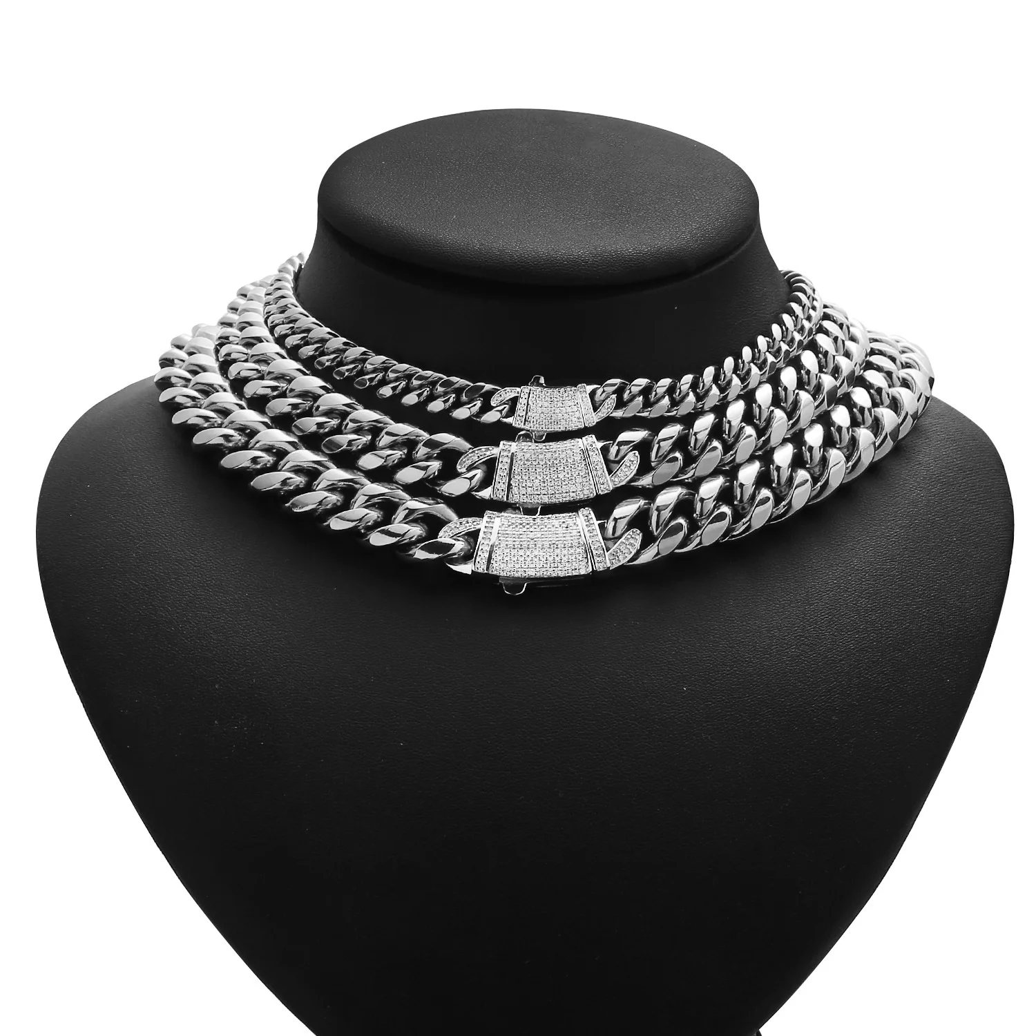 

6/8/10/12/14mm Any Length Stainless Steel Silver Miami Cuban Curb Chain Necklace Hip Hop Fashion Jewelry Gift For Men