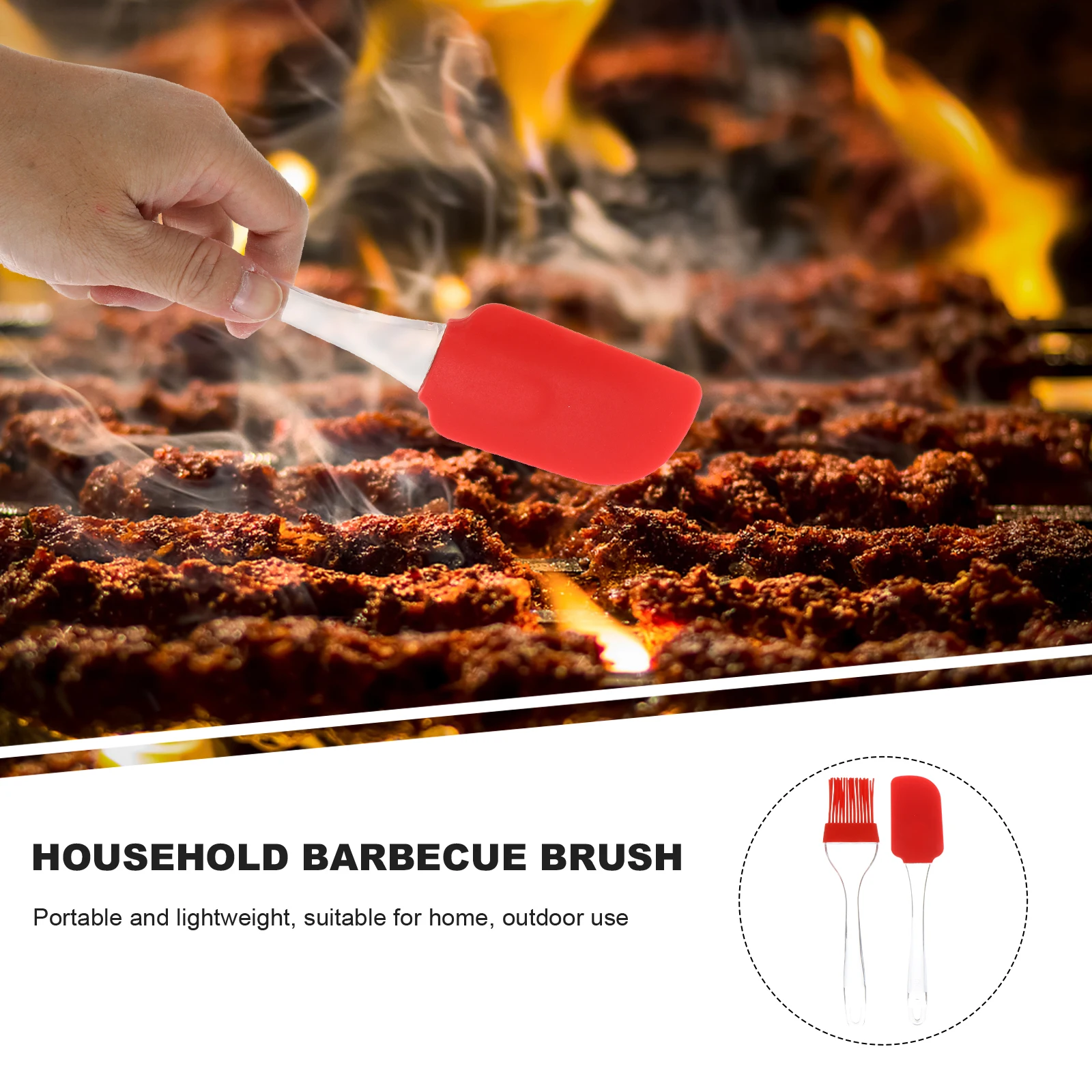 

4pcs Silicone Basting Brush Scraper Set Bbq Oil Brush Kitchen Cooking Tool Ergonomic Heat Resistant For Home Outdoor