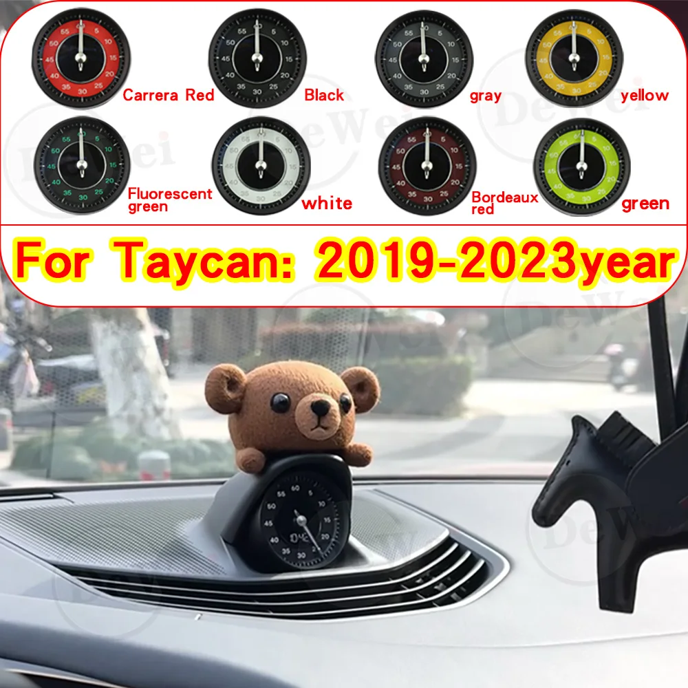 Car Stopwatch For Porsche Taycan 2020-2022 Interior Center Dashboard Clock Compass Time Electronic Meter Clock Sport Chrono