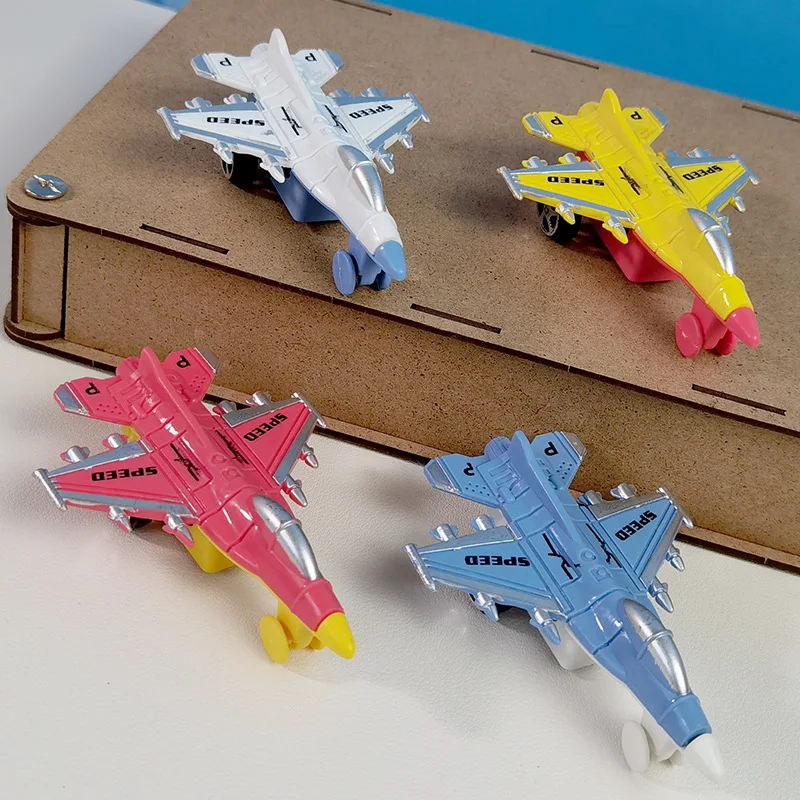 Mini Plastic Fighter Aircraft Model Ornament Toys Pull Back Aircraft Warplane Airplane Toys For Kids Boys Gifts