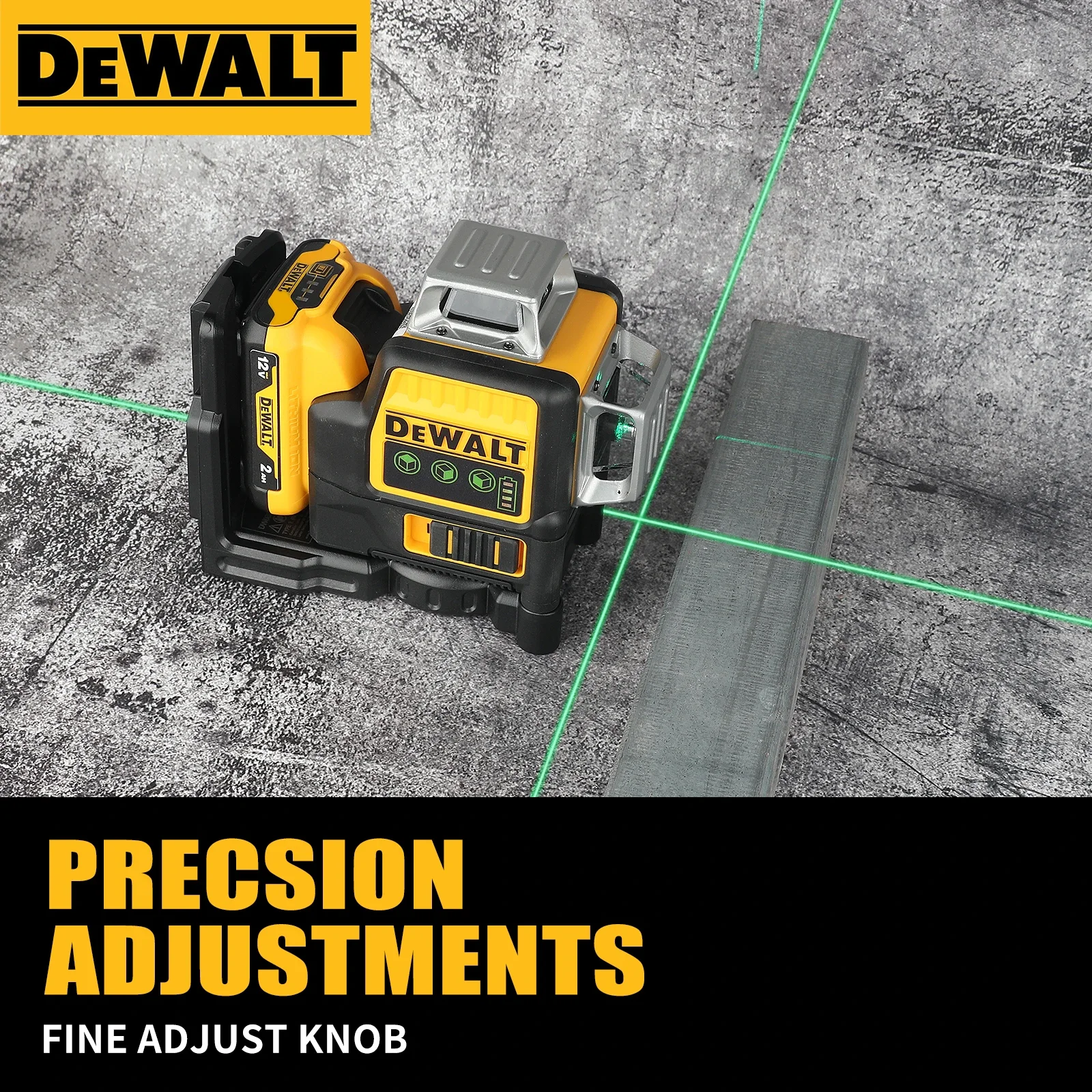 DEWALT DW089LG 12 Lines Green Laser Level 12V Cordless 3x360° with