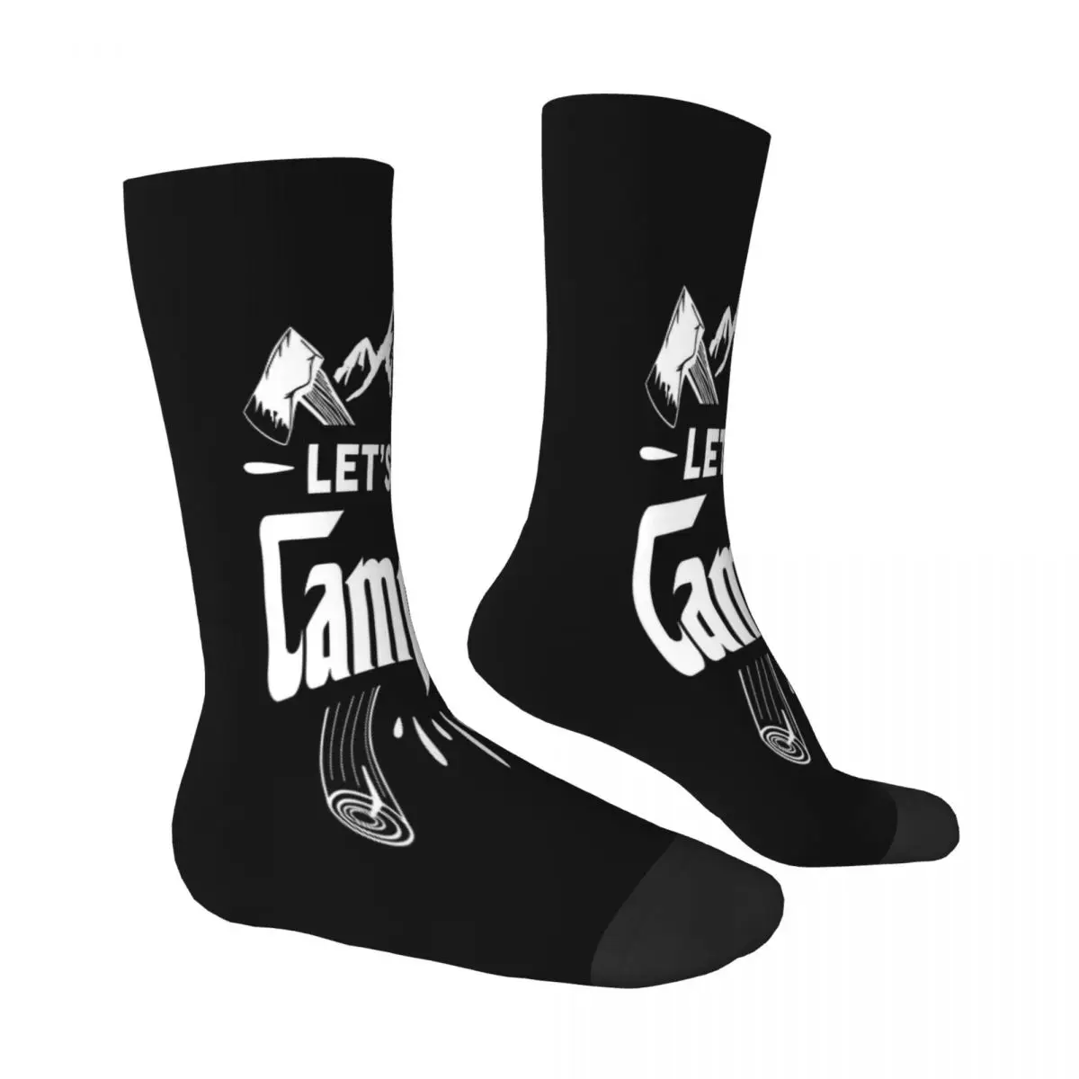 Let's Go Camping Socks Male Mens Women Winter Stockings Hip Hop