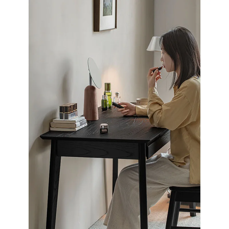 Bureau en bois massif noir minimaliste italien avec tiroirs commode bureau d'ordinateur bureau